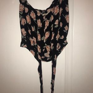 shoulder less crop top